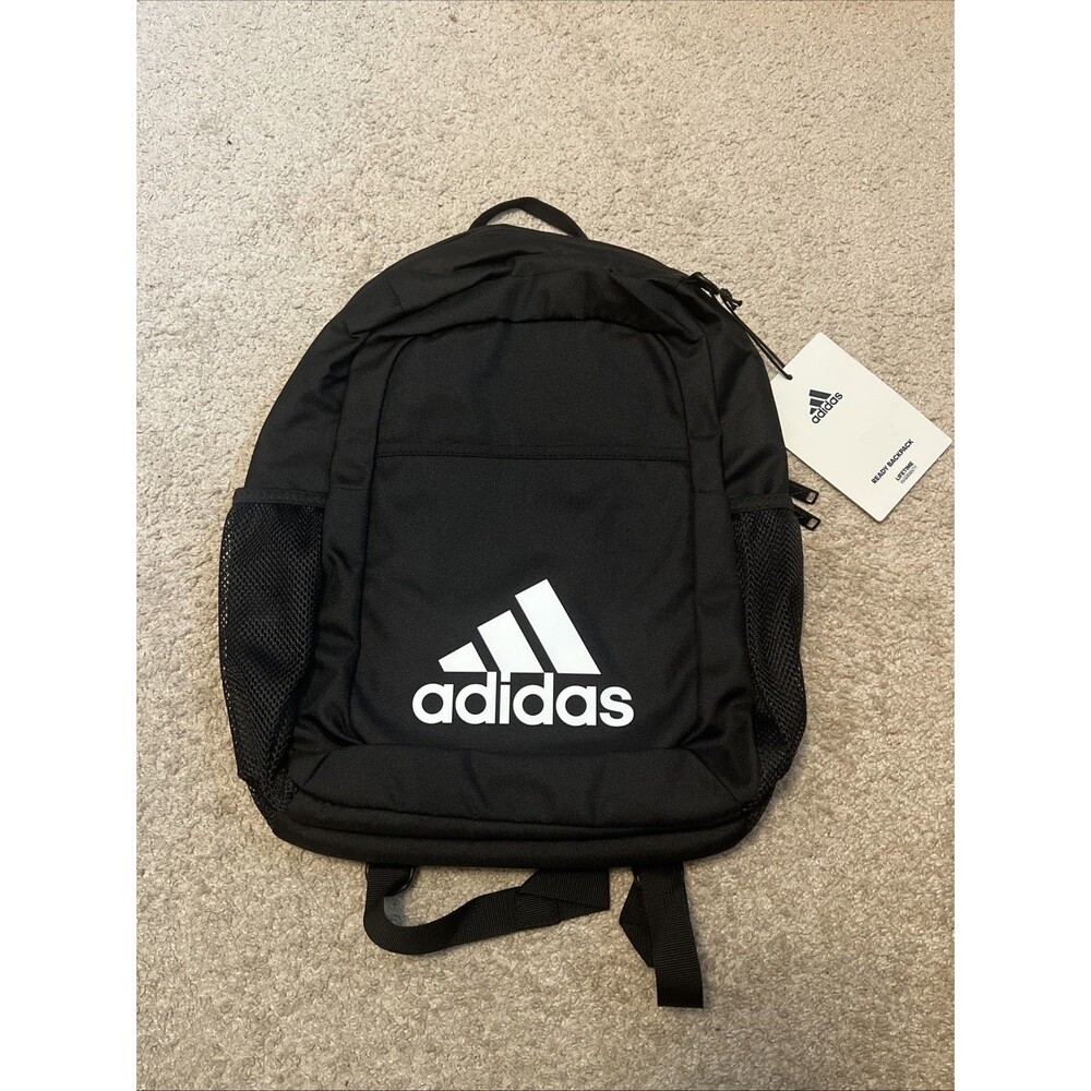 Adidas Ready Backpack Black/White 15" Laptop Sleeve Water Resistant New